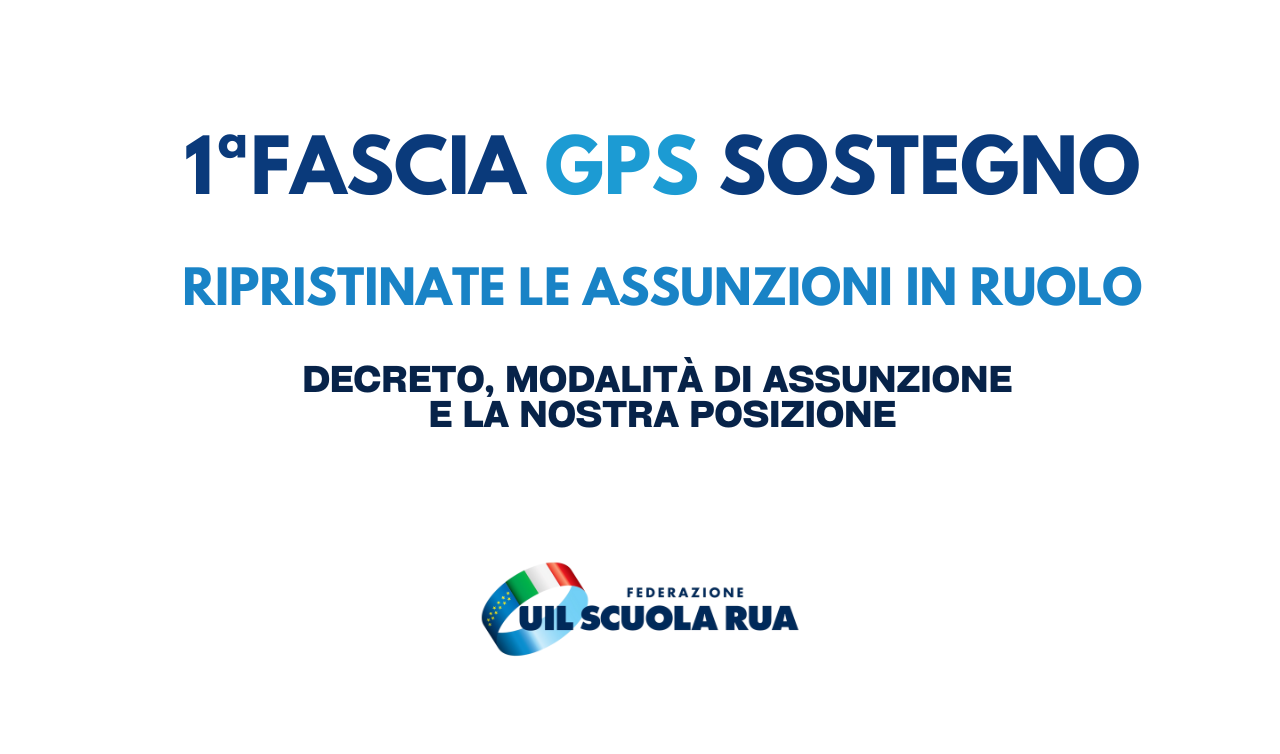 Assunzioni I Fascia GPS Sostegno Federazione UIL Scuola RUA Lombardia