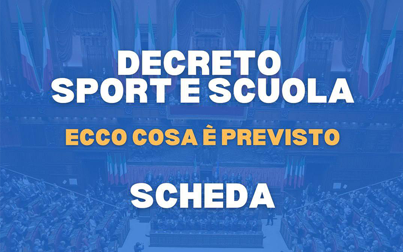 Decreto Sport e Scuola approvato in Parlamento