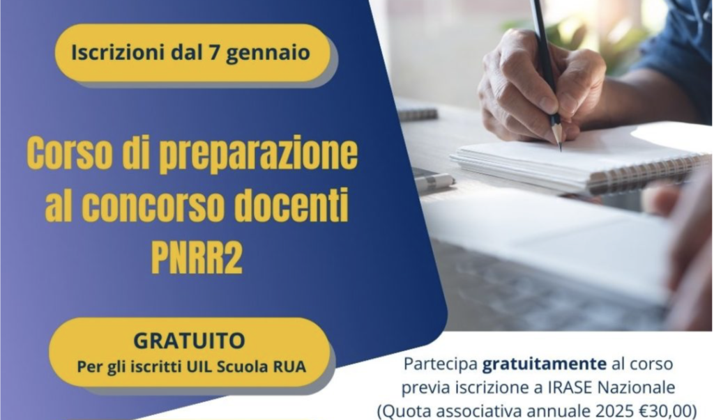 Concorso PNRR2: il corso di Irase per prepararsi alle prove